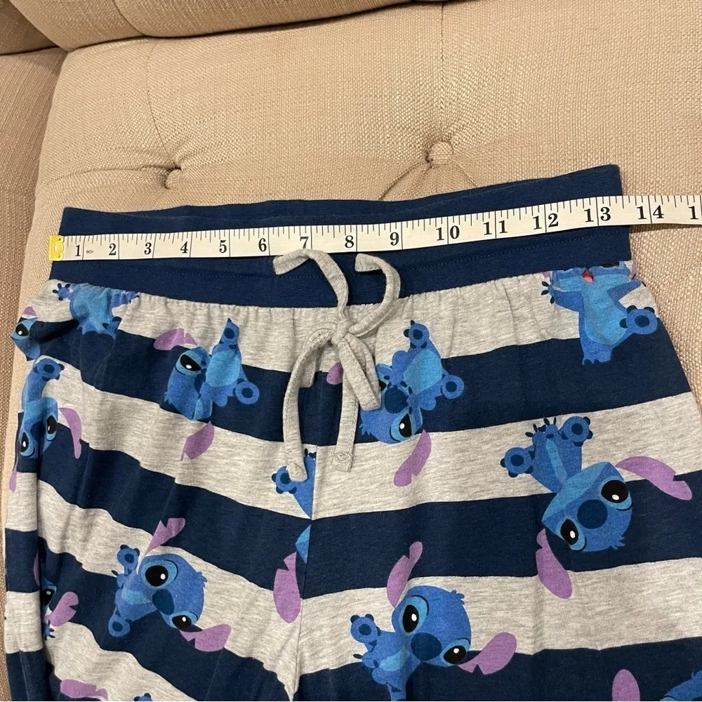 Disney Lilo & Stitch Allover Print Womens Joggers Blue Gray Striped Small - Picture 8 of 10
